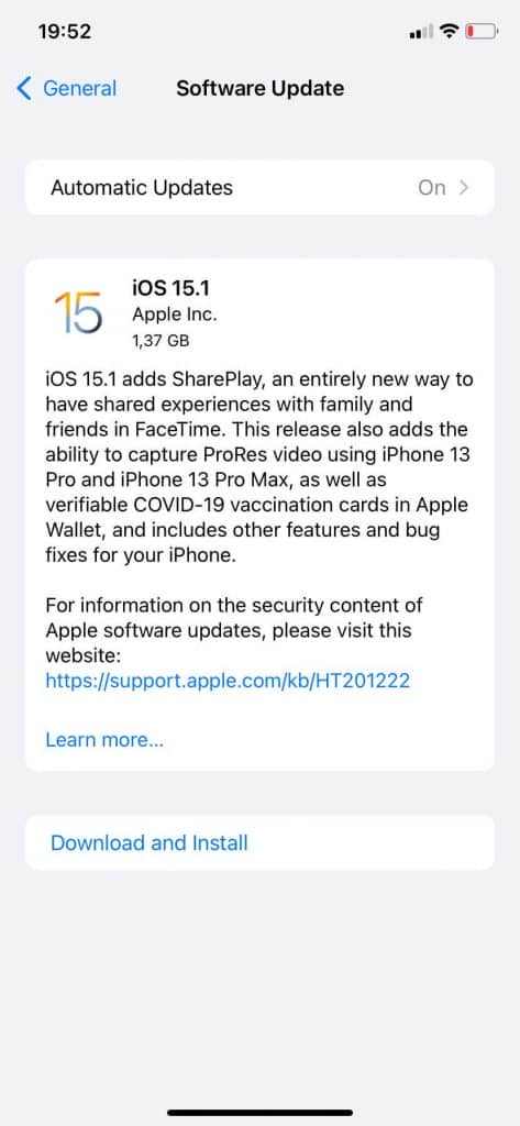 ios 15.1