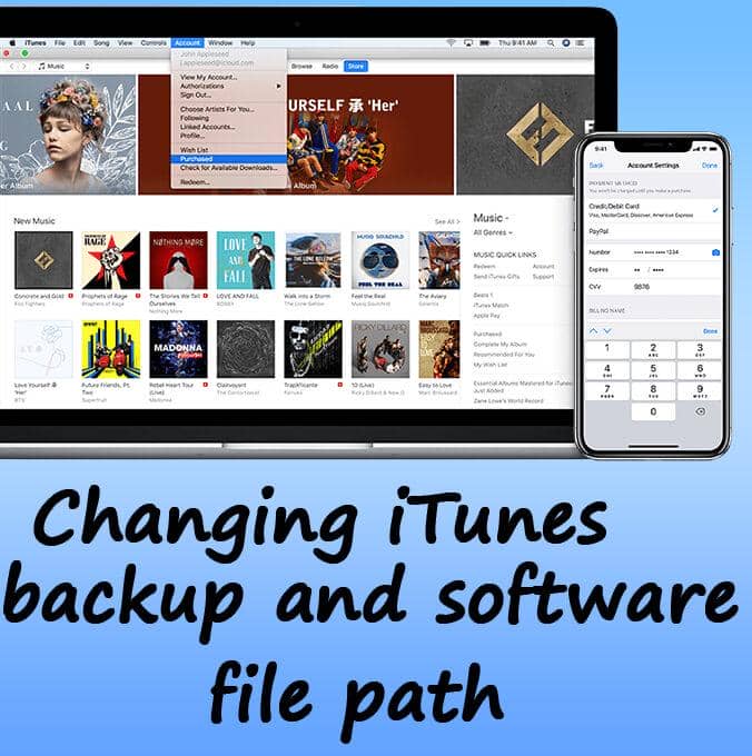 Changing iTunes backup and software file path