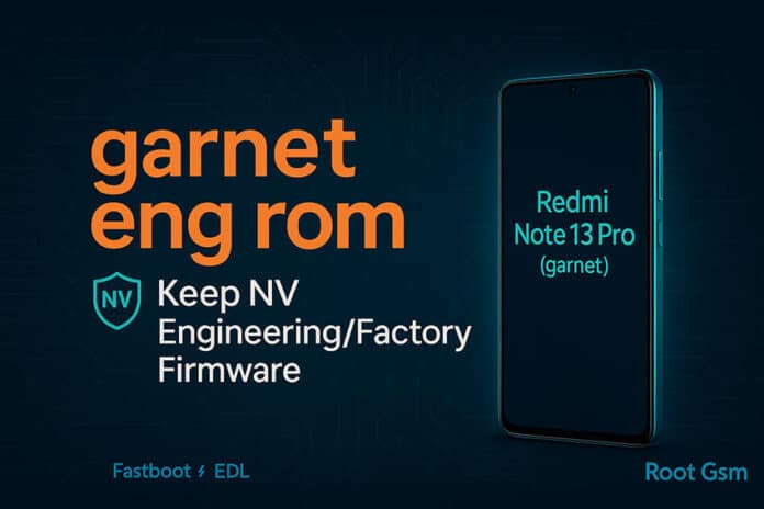 garnet eng rom for Redmi Note 13 Pro (garnet) — Keep NV engineering/factory firmware by Root Gsm